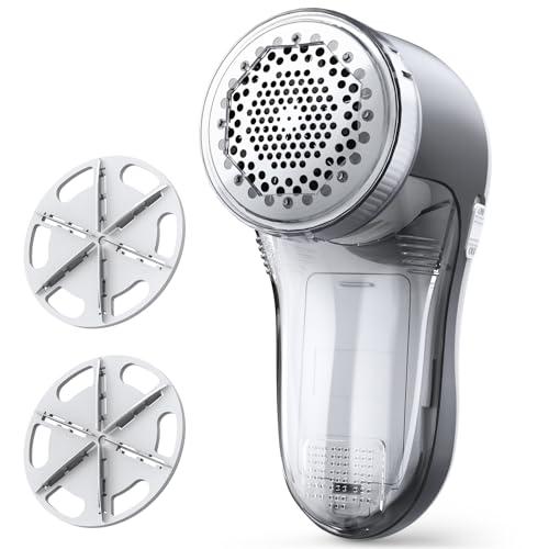 POPCHOSE Fabric Shaver, Lint Shaver for Clothes, Sweater Shavers to Remove Pilling, Lint Remover with 6-Leaf Blades, Clothes Shaver for Clothing, Couch, Furniture, Fuzz, Lint Ball, Battery Operated