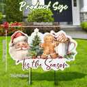 Shimeyao Winter Yard Garden Stakes Outdoor Tis The Season Sign 23.62 x 11.81 Inches Xmas Metal Yard Sign, Front Door Decor Signs for Winter Holiday Decorations Harvest Patio Lawn Walkway