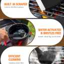 MEKER Grill Brush Bristle Free, Grill Cleaner Brush with 5 BBQ Replacement Head for Cast Iron, Stainless Steel Grates, Safe Grill Scraper Outdoor BBQ Grill, Black