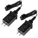 Class 2 Power Supply 120Vac 60Hz, 1A Christmas Inflatable Plug Replacement Plug Adapter with 2 Meters Waterproof Extension Cord, Yard Low Voltage Transformer for Halloween Thanksgiving String Light