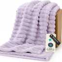 Bedsure GentleSoft Lavender Fog Fleece Blanket for Couch - Cozy Soft Blankets for Women, Cute Small Throws for Girls, 60x80 Inches
