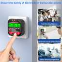 Outlet Tester Electrical GFCI Receptacle Detector, 90-250V Ground Fault Receptacle Tester & Circuit Analyzer, Circuit Polarity Voltage Detector, Plug Tester Breaker Finder (HT107B)