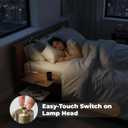 Desk lamp Eye-Caring Table Lamps, 360Rotation Gooseneck Clip on Lamp Reading Light, Portable Reading Book Light, Clamp Light, Study Desk Lamps for Bedroom and Office Home Lighting (Black and White)