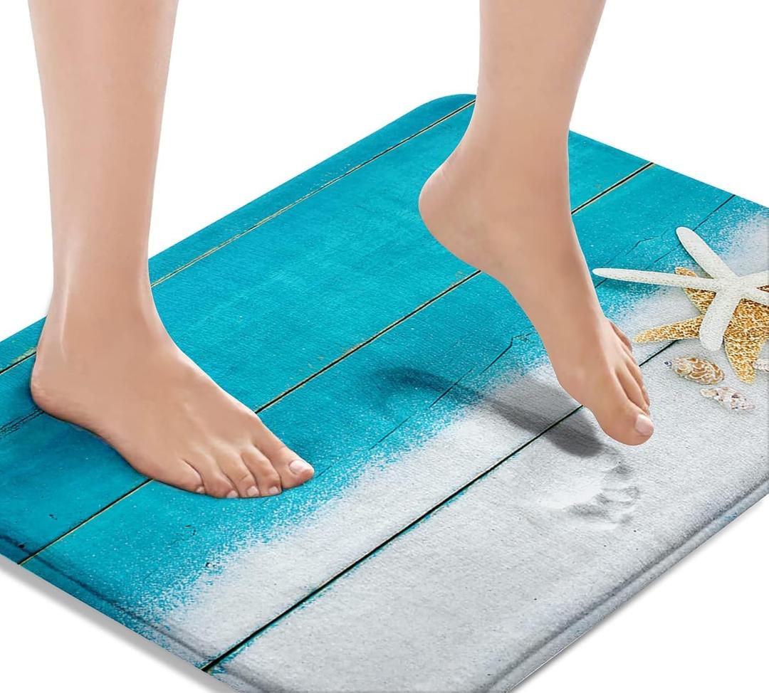 Britimes Bath Mat for Bathroom, Beach Starfish Sea Washable Cover Floor Rug Carpets Floor Mat Bathroom Decorations 18x30 Inches for Kitchen Bedroom Indoor (16"x24") Britimes Bath Mat for Bathroom, Beach Starfish Sea Washable Cover Floor Rug Carpets Floor Mat Bathroom Decorations 18x30 Inches for Kitchen Bedroom Indoor (16"x24")