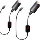 USB C to 12V Adapter, USB C to 12V Cigarette Lighter Adapter PD3.0 Type C Male to 12V Cigarette Lighter Socket Female Cable for Dash Cam Power Bank GPS Car Led Light Strips 2 Pack