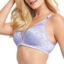 Bali Womens Double Support Wireless Bra, Lace with Stay-in-Place Straps, Full-Coverage Bra, Misty Lilac, 40B US