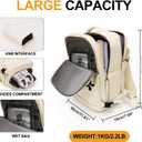 JBAOWEI Large 40L Travel Backpack  Airline & Flight Approved Carry-On Luggage, Waterproof, Durable & Lightweight Design for College, Outdoor Sports & Weekend Getaways  Cream