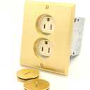 Leviton 15 Amp, 125 Volt, Tamper-Resistant Duplex Receptacle, Straight Blade, Commercial Grade, Self Grounding, 25249-TFB, Brass Finish