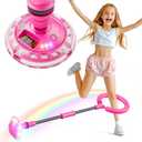 Flooyes Skip Ball for Kids, Ankle Skip Ball Toy with Counter, Timer and Cal Calculator, Girl Birthday Gifts for Age 6 7 8 9 10+, Rechargeable Colorful Flash Wheel Skip Ball for Girls