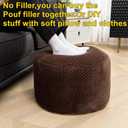 Asuprui Pouf Ottoman Unstuffed Round Poof Seat Foot Stool Ottoman Foot Rest No Filler 20x20x12 Inches Fuzzy Chair Floor Pouf Storage for Living Room Bedroom Coffee