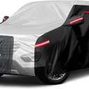 Neverland Car Cover - Car Cover Waterproof All Weather Snowproof UV Protection Windproof Full Car Covers with Side Door Zipper,Reflective Strips,Storage Bag Full Exterior Covers (SUV XL(192"-201"), silver)