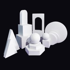 14PCS Product Photography Background Props Waterproof Hard Foam Geometric Cube Props for Photoshoot White