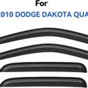 Window Visors Rain Guards Shield for 2005-2010 Dodge Dakota Quad Cab, Out-Channel Window Vent Wind Deflectors Visors Shades for 05-10 Dakota Crew Cab