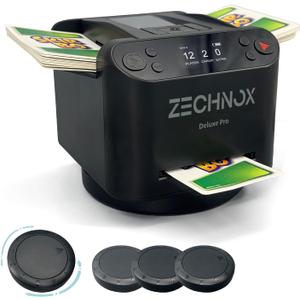 2025 New Smart 2-in-1 Automatic Card Shuffler and Dealer,Programmable Card Dealer,Card Shuffler 2 Deck,360 Rotation,Ultra Quiet,Rechargeable,Support 12 Players,with 4 Wireless Buttons (Jet Black)
