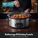 OLIXIS Slow Cooker 8 Quart, Ceramic Nonstick Coating, Programmable Slow Cooker with Dishwasher Stoneware Pot and Tempered Glass Lid, Multi Cookers with 3 Temperature, 35in Tangle Free Cord, Black