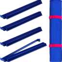 Leinuosen 4 Set American Mahjong All-in-one Tile Rack Pusher Arm with Bags Protective Sleeve 18.5 Inches Deep Blue Acrylic Modern American Mahjong Rack and Pusher Combo