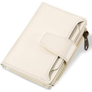 Airkit Small Wallet Women RFID Blocking Soft Leather Bifold Compact Card Holder Wallet for Women with Zipper Coin Pocket 4 ID Window