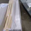 BedsPick Queen Bed Frame, Solid Wood Platform Bed Frame with Headboard and Footboard, Heavy-Duty Mattress Foundation/Wood Slats/Easy Assembly/No Box Spring Needed/Noise Free, White and Light Pink