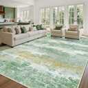 Aelenmu 9x12 Area Rugs for Living Room Washable Bedroom Dining Room Green
