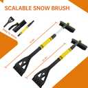 34" Extendable Ice Scraper and Snow Brush for Car Windshield, 360 Rotating (R002)