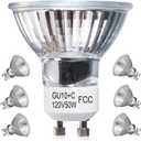 GU10 Halogen Light Bulbs, 6 Pack 120V 50W Dimmable MR16 GU10+C Bulbs with Glass Cover, 2800K Warm White Scent Wax Burner Light Bulb & Recessed Light Bulbs for Candle Warmer Lamp