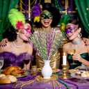 Tifeson 24 Pcs Mardi Gras Decorations Berry Picks, 17 inch Glitter Purple Gold Green Carnaval Artificial Tree Topper Mardi Gras Floral Picks for Wreaths Table Centerpiece Vase Home Decor