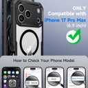 Seacosmo for iPhone 17 Pro Max Case, Full Body Bumper with Built-in 9H Tempered Glass Privacy Screen Protector and Camera Lens Protection, Compatible with MagSafe, Shockproof Phone Case, 6.9", Black
