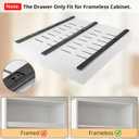 DOMNIU 4 Pack Pull Out Cabinet Organizers Expandable Width (12.4''-20.27''), Upgrade 3 Slide Rails Sliding Drawer for Kitchen Cabinet Organizer with Adhesive Nano Film, White