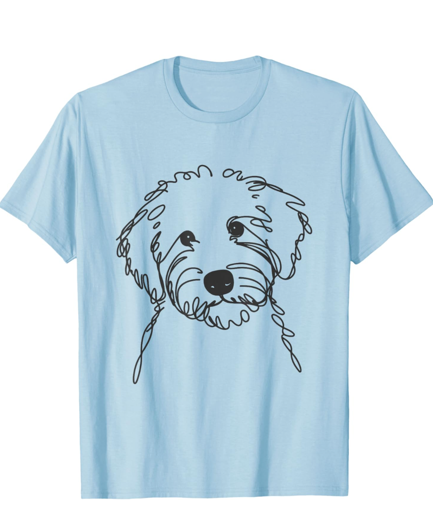 Line Art Dad Mom Dog - Sheepadoodle T-Shirt for Men Women, L Line Art Dad Mom Dog - Sheepadoodle T-Shirt for Men Women, L