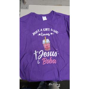Just A Girl Who Loves Jesus And Boba T-Shirt, XL