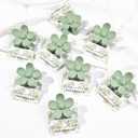 DEEKA Floral Hair Clip - 8 Pack Bridesmaid Proposal Gifts with Floral Card Hair Clips, Sage Green, for Bridesmaids Bachelorette Party Favors