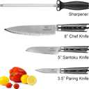 NANFANG BROTHERS Damascus Knife Set 4 PCS, Japanese Knife Set, VG10 Steel Core Chefs knives Sets, Professional Ultra Sharp Kitchen Knives, Equipped with Ergonomic Handles