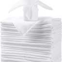 25pcs Polyester Cloth Napkins - 17 x 17 inch White Dinner Washable Napkins with Hemmed Edges for Restaurant/Wedding/Hotel(25,White)