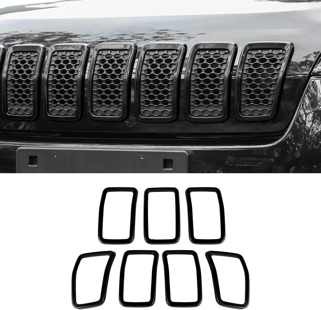 JeCar for Jeep Cherokee Grill Inserts, Front Grille Inserts for 2019-2025 Jeep Cherokee (Black)