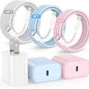 20W USB C Fast Charging for iPhone 17 Air/16/15 Pro Max, 3Pack Colorful Mixed Charger Block with Braided Long USB C to C Cables (6/6/10ft) Compatible with iPhone16/15 Pro/15 Plus/iPad Pro (White+Pink+Blue)