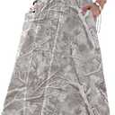 SOFIA'S CHOICE Womens High Waist Midi Skirt Casual A Line Skirts with Pocket (Gray, S)