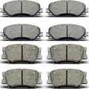 8PCS Front Rear Ceramic Brake Pads Replacement Kit Fits For 2010-2012 Lexus HS250h,For 2006-2018 Toyota RAV4 (D1210 D1212)