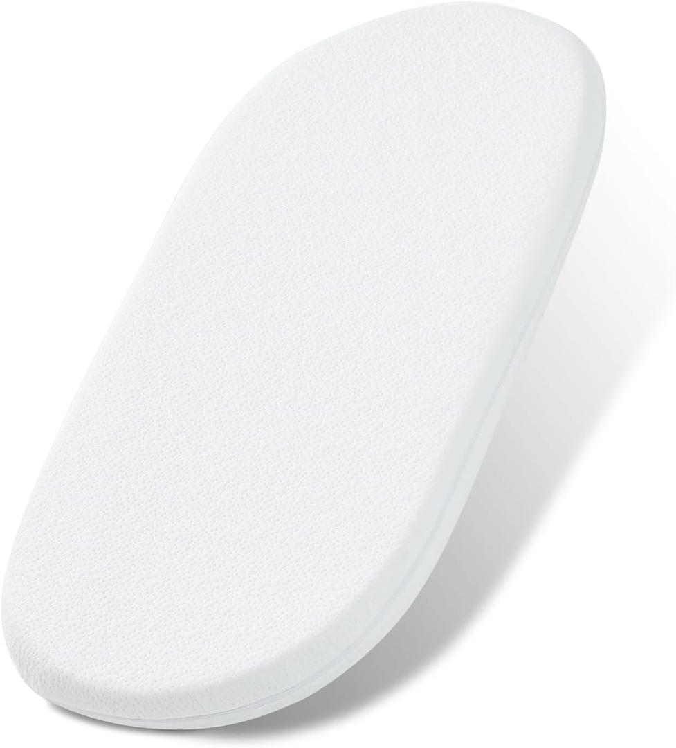 NeoBorn Baby Bassinet Mattress Pad, 30" x 15" Dual Sided Comfort Gel Memory Foam Mattress with Removable Breathable Soft Tencel Cover Fit for Dream On Me Lacy/Snoo/Moses Basket Baby Bassinet