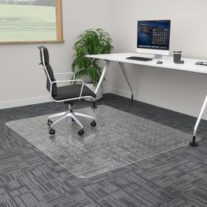 Extra Large Office Chair Mat for Carpet, 45" x 53" Clear Desk Chair Mat for Low Pile Carpeted Floors- Easy Glide Plastic Floor Mat for Office Chair on Carpet