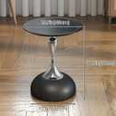 Metal Round End Table,Accent Side Table for Living Room,Black,15.7"Lx 19.7H
