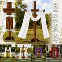 76 Inch Extra Large Wooden Cross Stand, Large Religious Wood Cross for Yard Outdoor, Standing Wedding Cross Stand for Ceremony Reception, Church Altar, Easter Christmas Communion Baptism Memorial Decorations, 76"L x 45"W