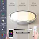 Smart LED Music Ceiling Light,with Remote Control Bluetooth Speaker RGB Dimmable,19.68 inch 48W,WiFi App Compatible with Alexa Google Home,Suitable for Bedroom, Living Room and Children's Room