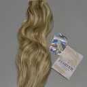 FESHFEN Clip in Hair Extensions - 4 PCS Long Wavy Thick Highlighted Clip in Hairpieces Synthetic Hair Extension for Women, Dirty Blonde 20 Inch
