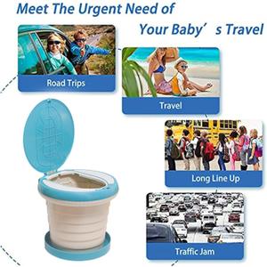 SunnySmile Travel Potty for Toddler, Portable and Foldable Toilet, Apply to Seat Emergency Toilet for Car, Camping, Outdoor, Indoor (green, large)
