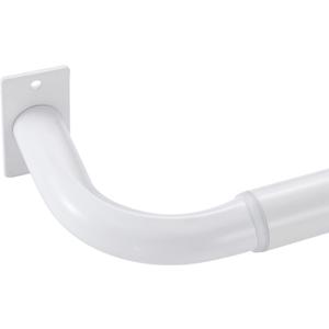Curtain Rods for Windows 84 to 120 Inches, 1 Inch Diameter Metal Wrap Around Window Curtain Rod with Brackets, Matte White
