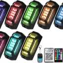 8 Pods 5-Sided RGB Rock Lights for Trucks Cars - IP67 Waterproof Exterior Underglow Neno Kit, Music Sync APP + RF Remotel, Easy No-Drill Install, Universal Fit for SUVs/Off-Road/Daily Use