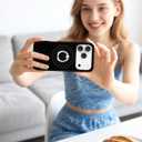 Jusy Compatible with Magsafe Polka Dot Phone Case for iPhone 11, Cute Aesthetic Magnetic Ring Holder Stand Case, Soft TPU and Hard PC Protective Phone Cover for Women Girls - Black Polka Dot