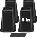 8 Inch Heavy Duty Bed Risers 4-Pack, 6000 Lbs Support Non-Slip Furniture Risers for Bed, Sofa, Couch, Chair, Table, Dorm, Under Bed Storage Lifter, Black