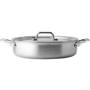 Misen 5-Ply Stainless Steel 6QT Rondeau  Wide, Flat Cooking Surface - Even Heating, Perfect Searing - Durable, Versatile Cookware  Oven-Safe to 800F, Induction Compatible