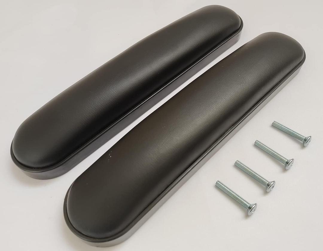 Universal Desk Arm Pad,Universal Desk Length (10-1/4") Wheelchair and Transport Chair Arm Pads w/Hardware, Replacement Vinyl Arm Pad Parts, Compatible with All Brands,(1 Pair, Black)